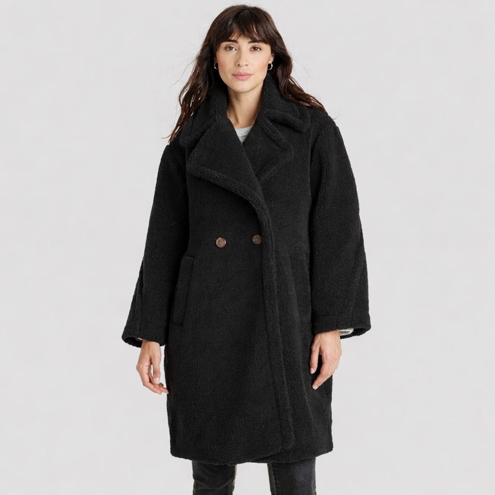 Universal Threads Black Teddy Coat